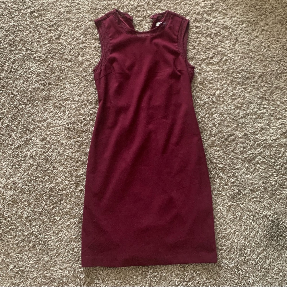 Red burgundy casual dress